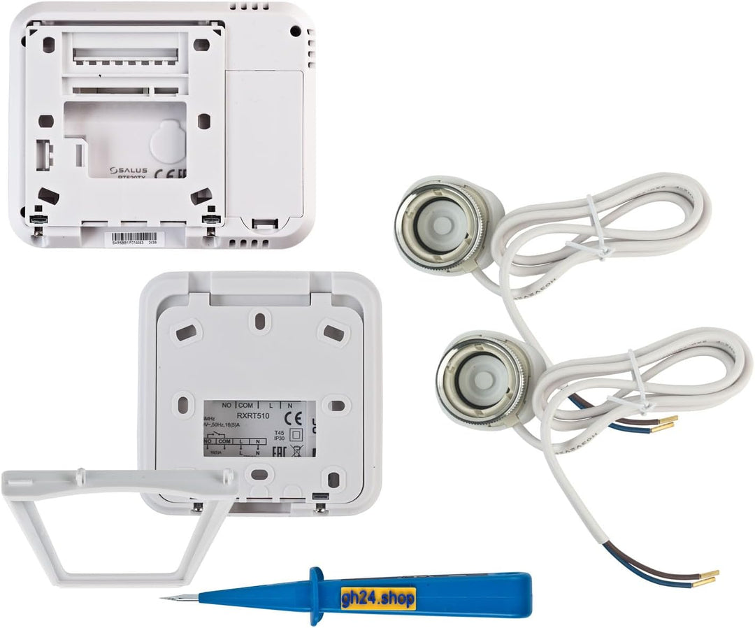 Heizung Einzelraumregelung Digitaler Funk Raumthermostat mit Empfänger und 2X Stellantrieb