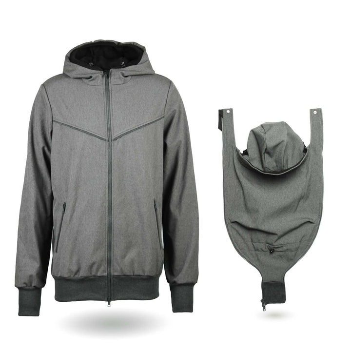 Viva la Mama - Männerjacke zum Babytragen aus Softshell - Explorer S Anthrazit, S Anthrazit