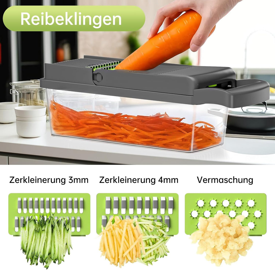 ALIANSHENG 14 In 1 Gemüseschneider,Multifunktion Gemüse Schneider,Vegetable Chopper,Würfelschneider