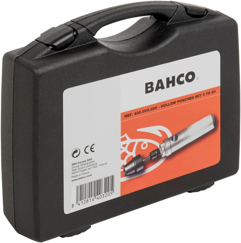 Bahco 400003020 Lochstanzen-Set, 11-teilig, 3-20 mm Wechselbar 3 - 20 mm Schwarz/Orange, 3 - 20 mm S