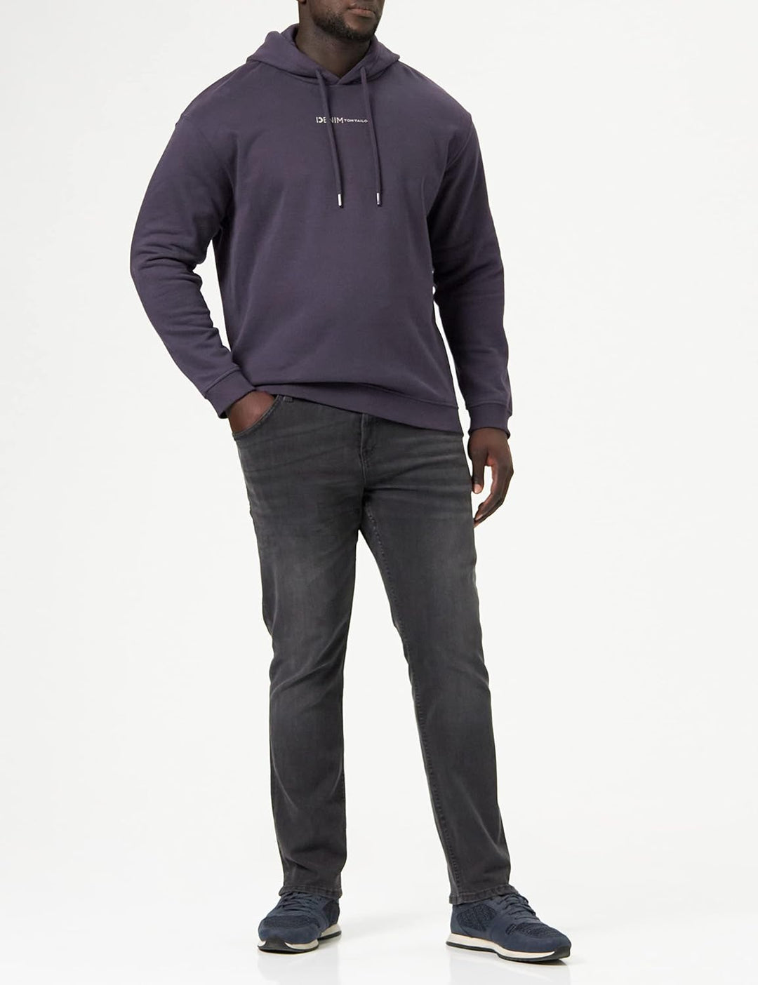 TOM TAILOR Denim Herren Hoodie Sweatshirt mit Logo-Print S 29476 - Coal Grey, S 29476 - Coal Grey