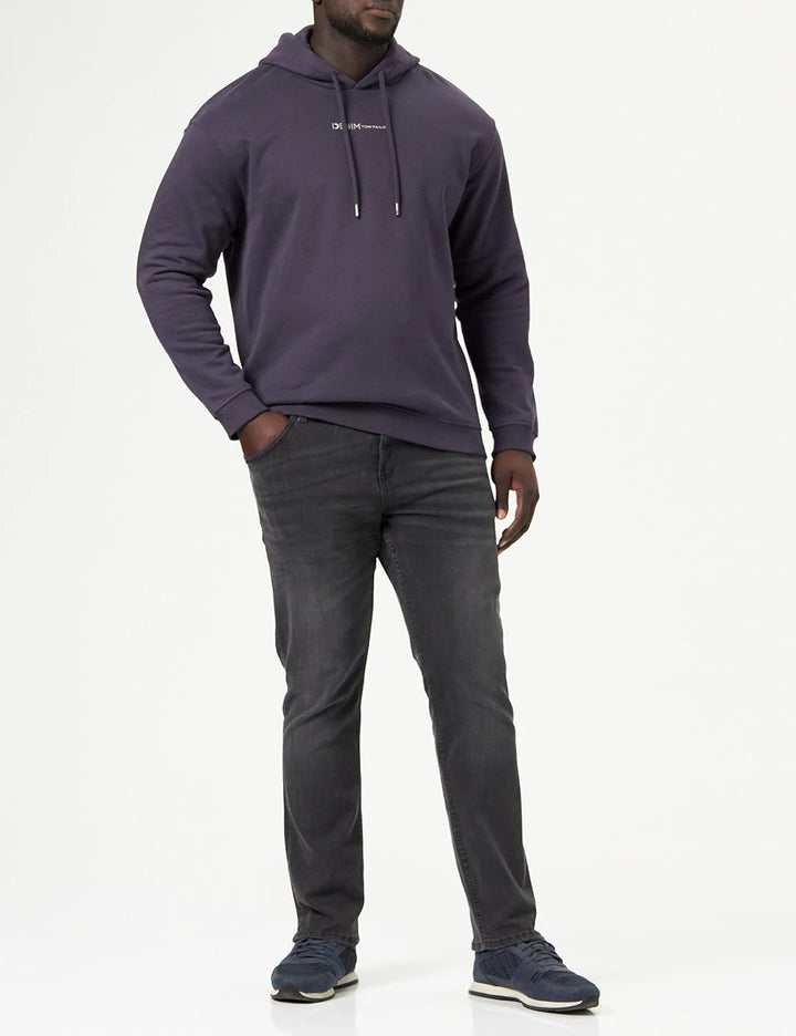 TOM TAILOR Denim Herren Hoodie Sweatshirt mit Logo-Print S 29476 - Coal Grey, S 29476 - Coal Grey