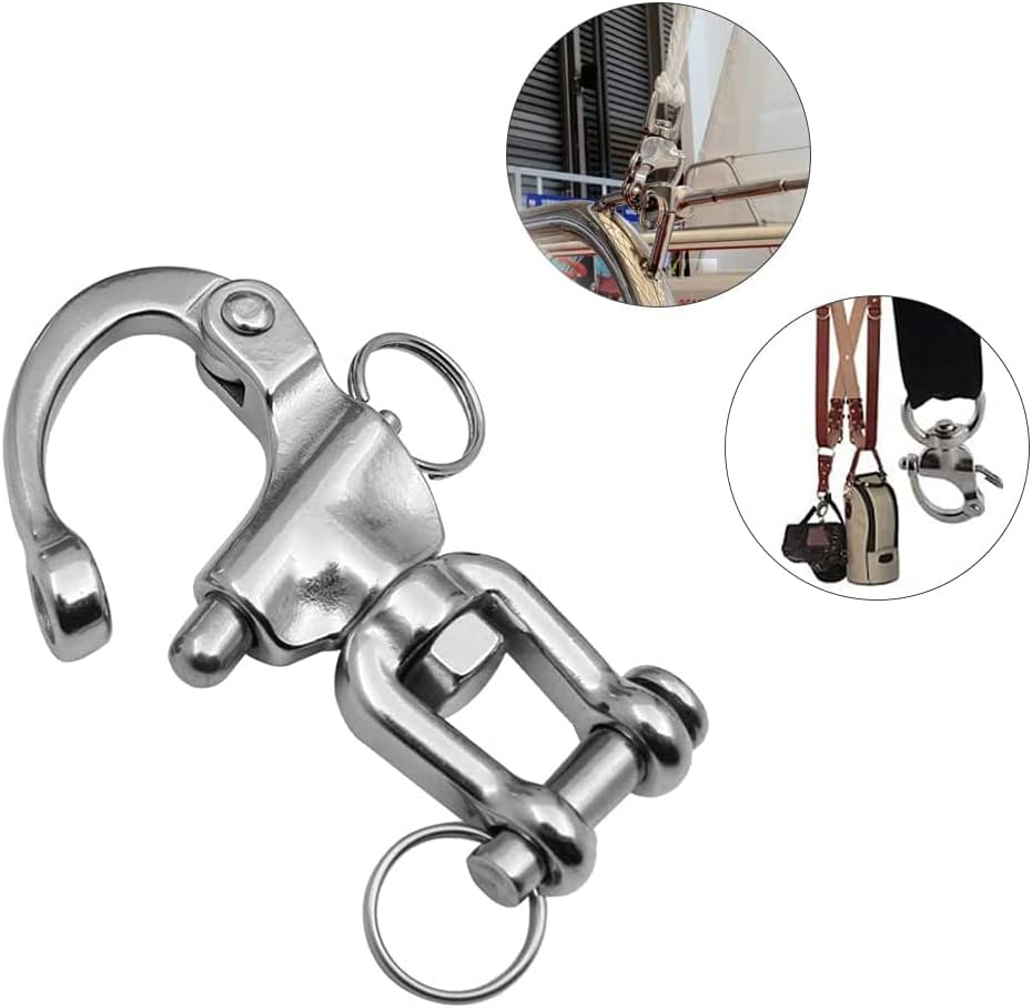 2 Stück Schnappschäkel, Wirbelschäkel, Edelstahl Schnappschäkel, Boot Schnappschäkel, Panikhaken Sch