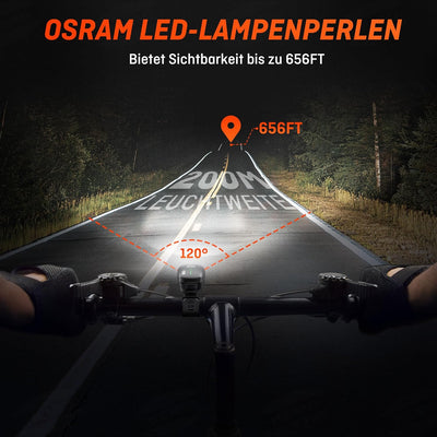 HENMI Fahrradlicht Vorne, StVZO Zugelassen Auto Fahrradlampe Vorne,USB Aufladbar Fahrrad licht Fahrr