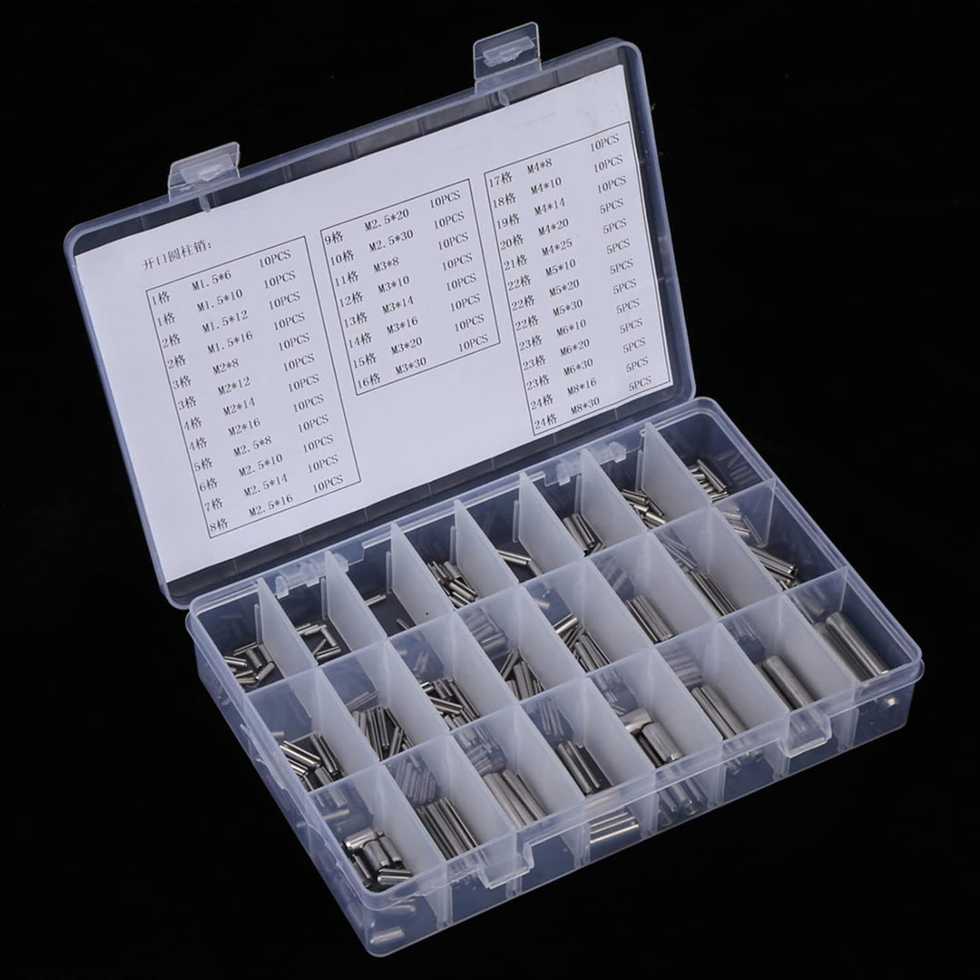 280pcs Spannstifte Federstift Hohlsplinte M1,5 M2 M2,5 M3 M4 M5 M6 M8 Edelstahl Feder Spannhülsen Se