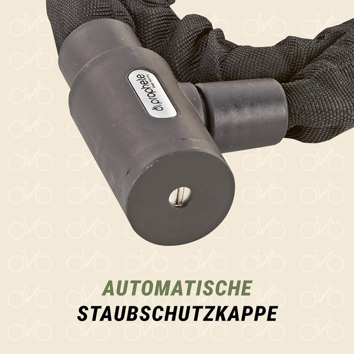 Prophete Fahrradschloss, robustes Kettenschloss, Länge 120 cm, Durchmesser 8 mm, inklusive 2 Schlüss