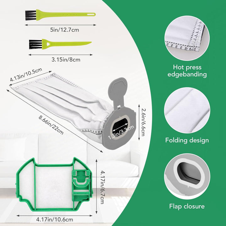 21 Stück Staubsaugerbeutel Set für Vorwerk Kobold VK7 Akku-Staubsauger, Kobold FP7 Premium Filtertüt