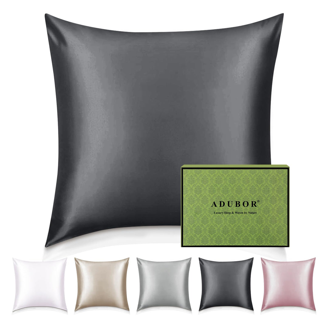 Adubor 100% Seidenkissenbezug 40x40cm für Haar und Haut, mit verstecktem Reissverschluss, beide Seit