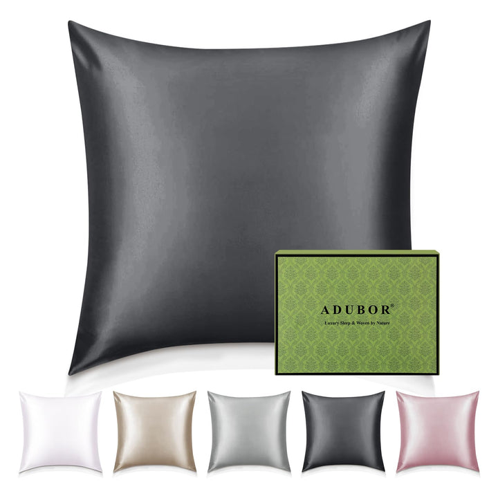 Adubor 100% Seidenkissenbezug 40x40cm für Haar und Haut, mit verstecktem Reissverschluss, beide Seit