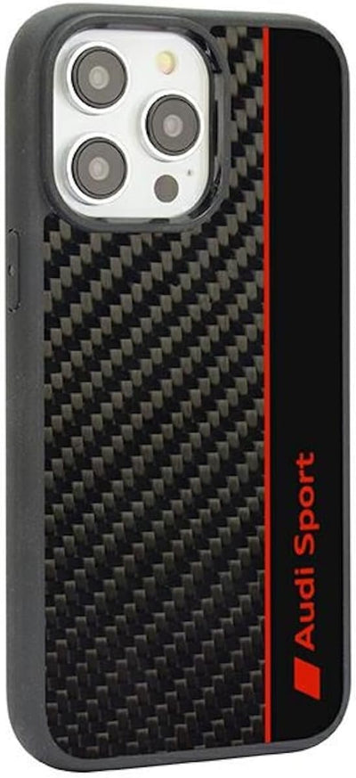 Audi Sport Handyhülle - Kompatibel mit iPhone 14 Pro - Stossabsorbierende Hülle mit Carbon - mit prä
