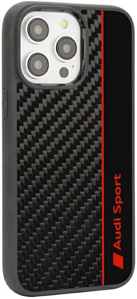 Audi Sport Handyhülle - Kompatibel mit iPhone 14 Pro - Stossabsorbierende Hülle mit Carbon - mit prä