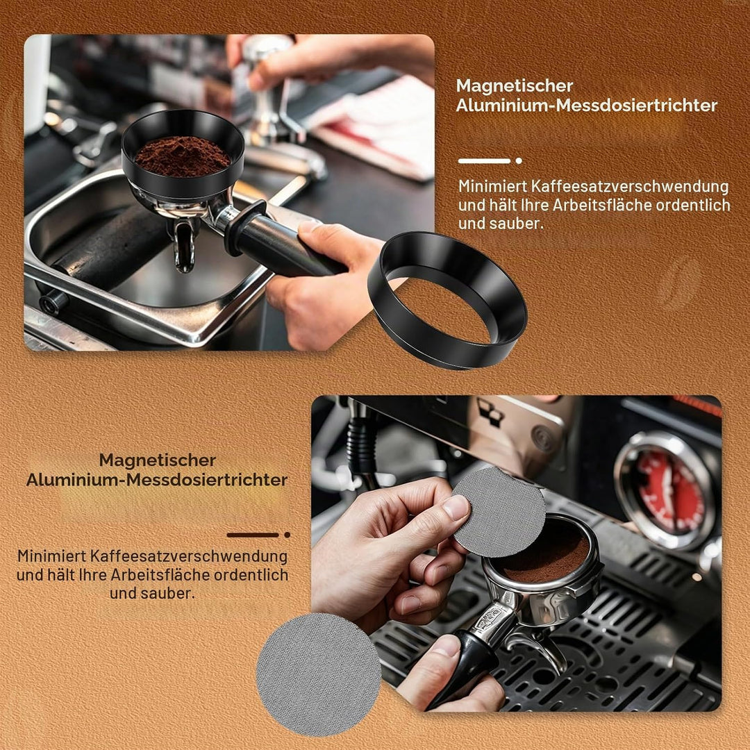 Espresso Zubehör Set 8-teilig, 51mm Kaffee Tamper mit Tamperstation und WDT Werkzeug, Verteilwerkzeu