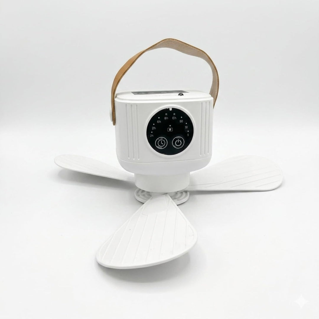 HAC24 2x Portabler Akku Ventilator zum Hängen mit Licht &amp; Fernbedienung Outdoor Camping Deckenventil