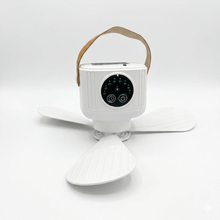 HAC24 2x Portabler Akku Ventilator zum Hängen mit Licht &amp; Fernbedienung Outdoor Camping Deckenventil