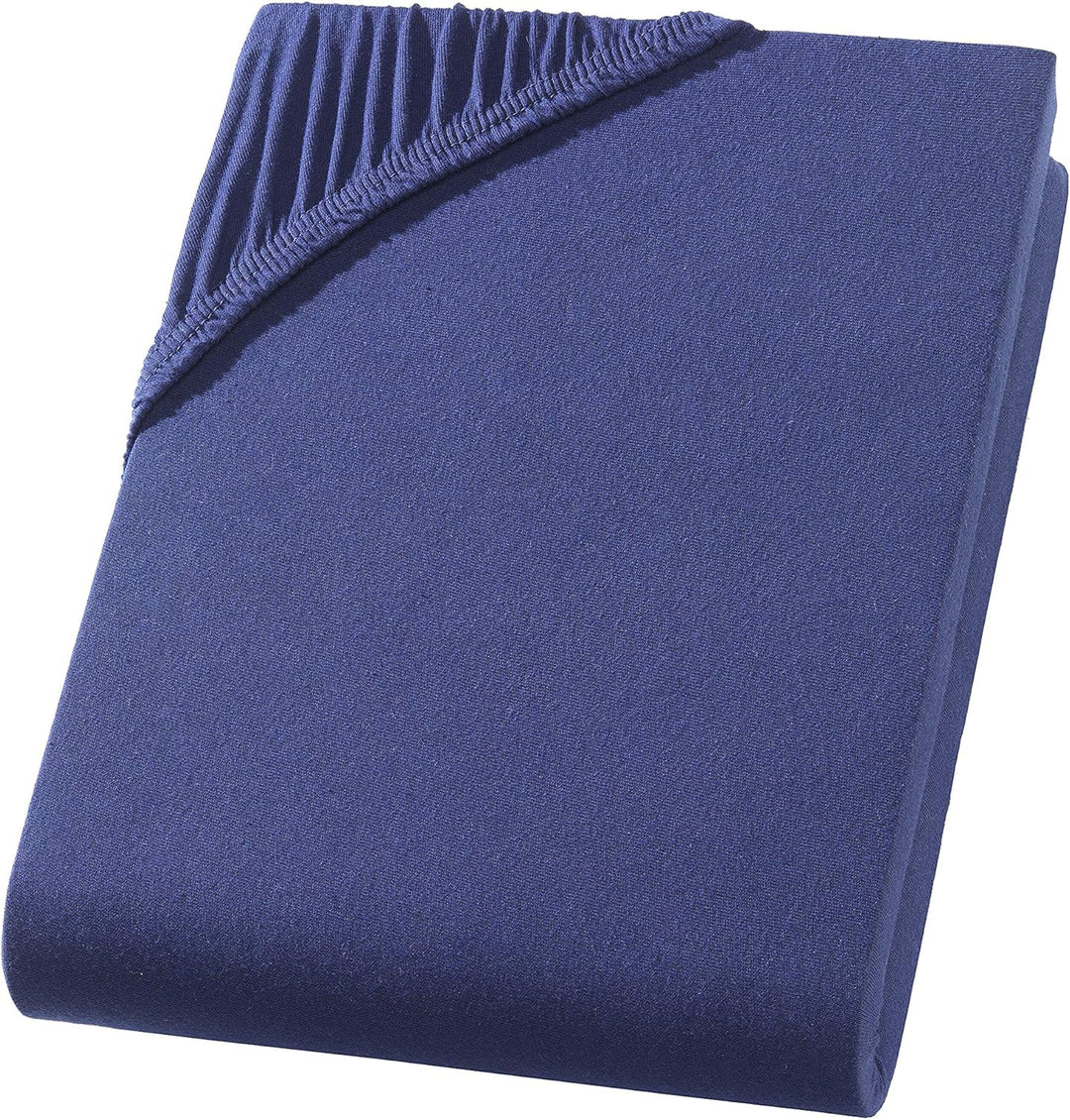 Split Topper Spannbettlaken/Spannbetttuch - Navy/dunkel blau - Jersey - 180x200-200x200 cm - 10cm St