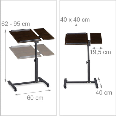 Relaxdays Laptoptisch höhenverstellbar HBT 95 x 60 x 40 cm Notebook Ständer auch für Linkshänder Sof