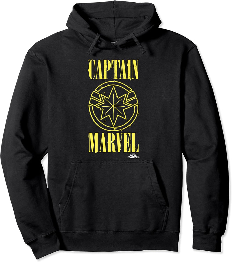 Captain Marvel Yellow Line Logo Pullover Hoodie