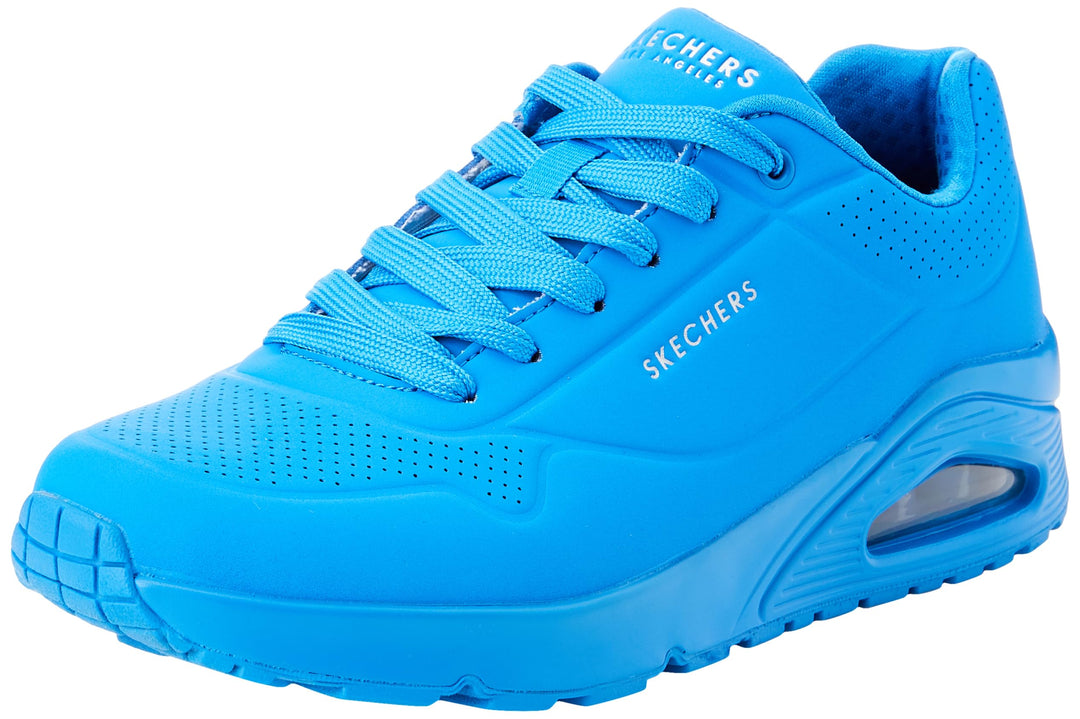 Skechers Damen Uno Stand On Air Sneaker 39 EU Blaues Durabuck Mesh, 39 EU Blaues Durabuck Mesh