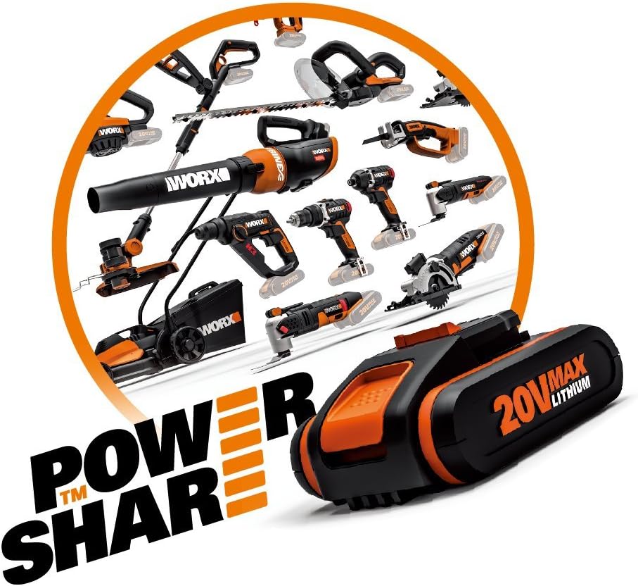 WORX WX176.3 SwitchDriver Akkuschrauber 20V mit drehbarem Doppel-Bohrfutter – Elektrische Drehmoment