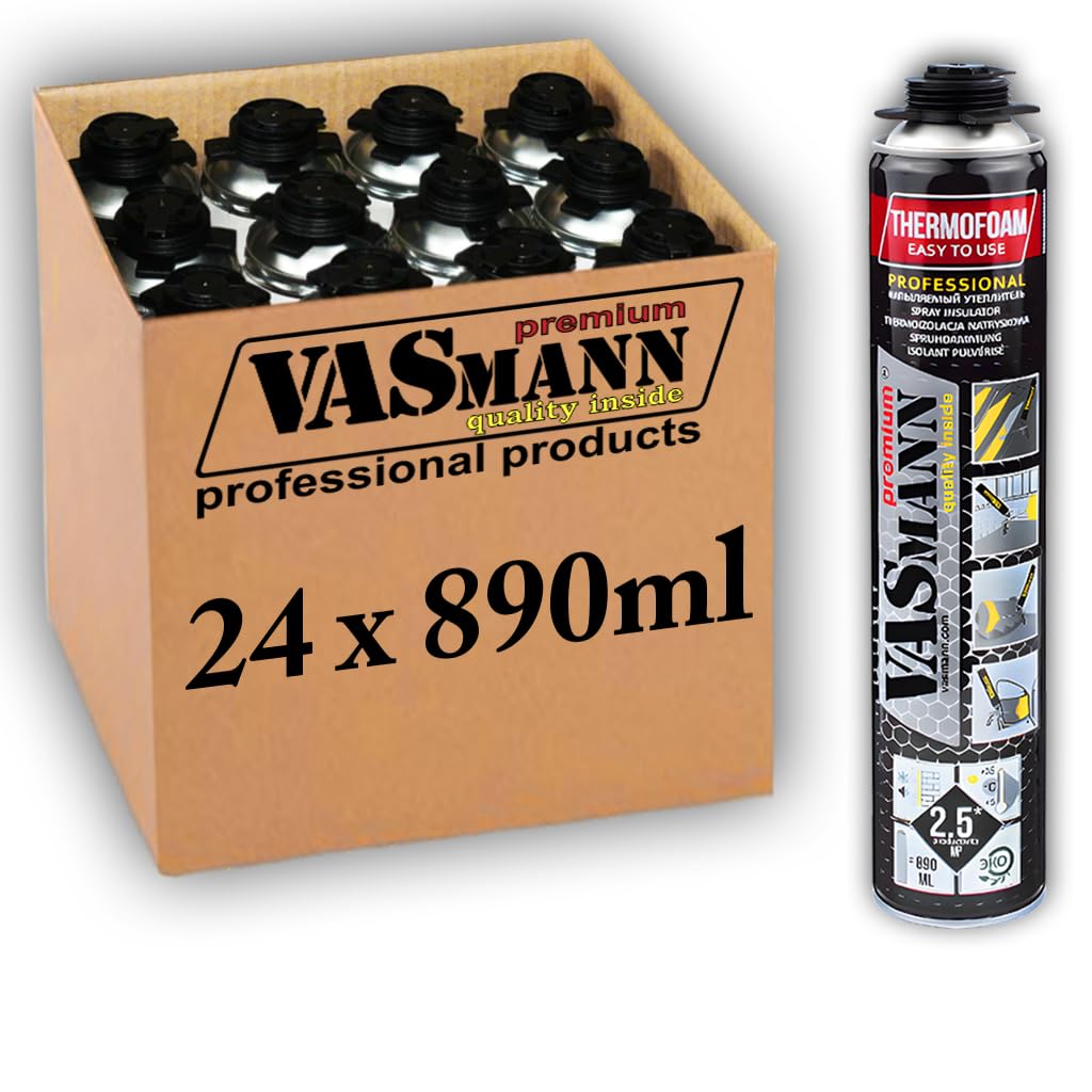24x890ml PU-Sprühdämmung & Sprühisolierung – Effektive Wärmedämmung für Dach, Kellerdecke & Wände |