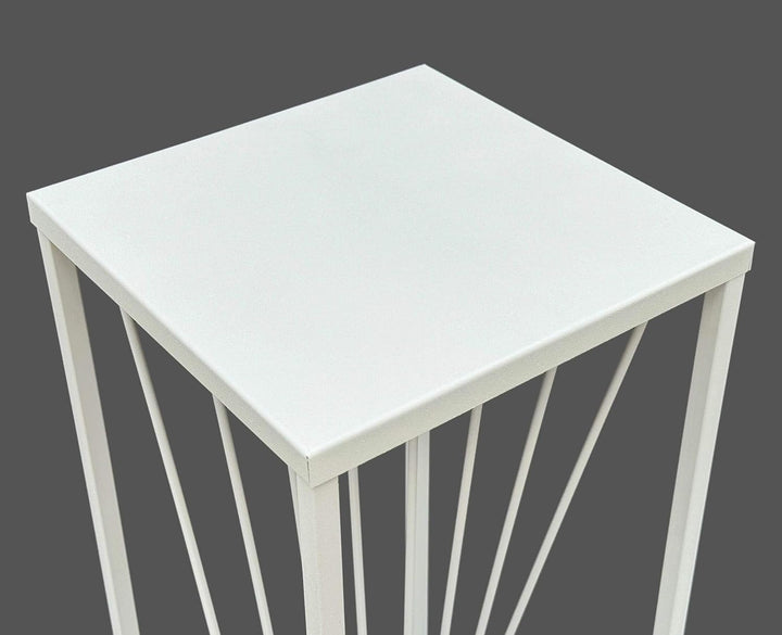 DanDiBo Blumenhocker Metall Weiss Eckig 100 cm Blumenständer Beistelltisch 96568 Blumensäule Pflanze