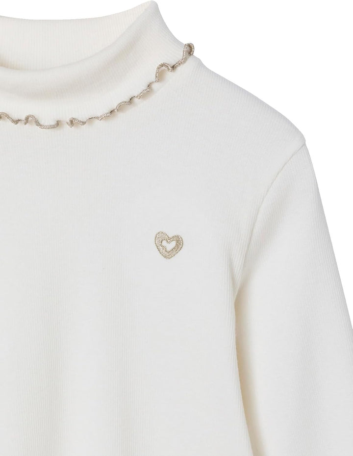 VERTBAUDET2er-Pack gerippte Mädchen Langarmshirts mit Stehkragen Basic Blanc 146-152, Blanc 146-152