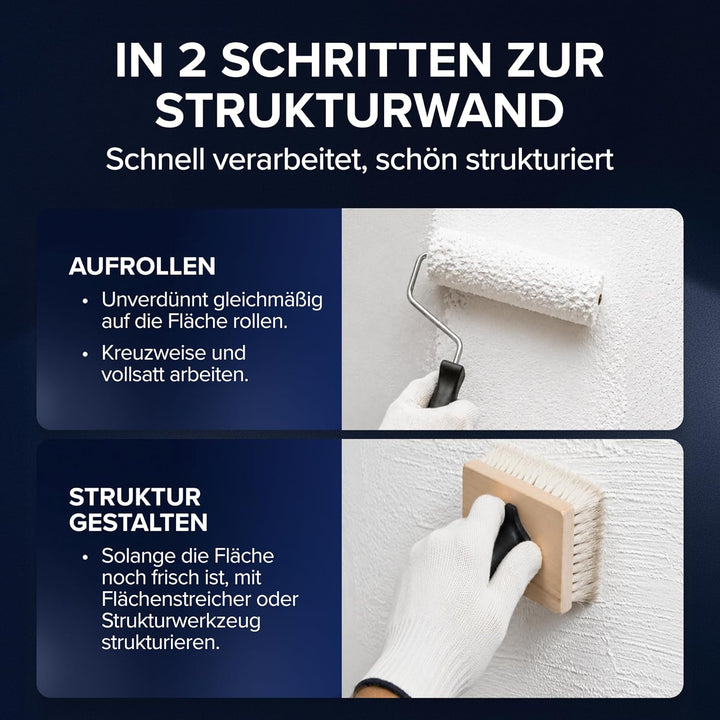 Plid® Rollputz innen & aussen fein Weiss matt [20kg Set] - atmungsaktiv hohe Deckkraft verarbeitungs