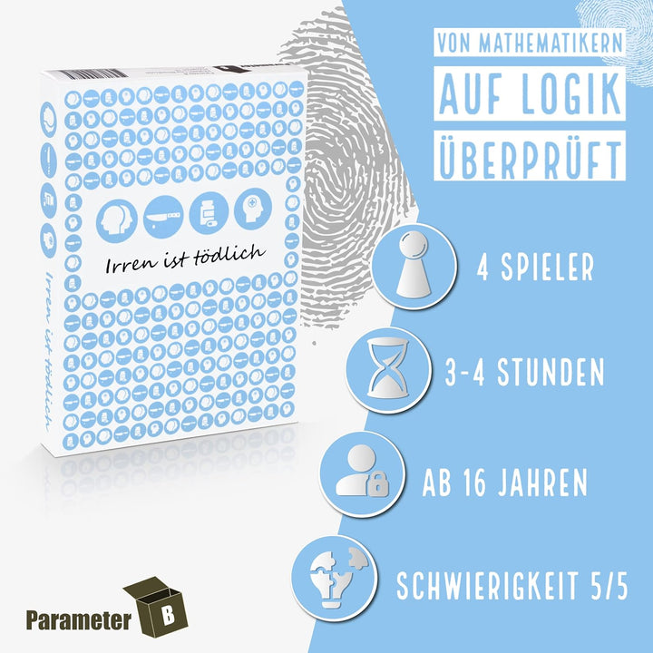 Irren ist tödlich - Krimidinner für 4 Personen – spannendes Krimidinner für zuhause - Krimispiel - r