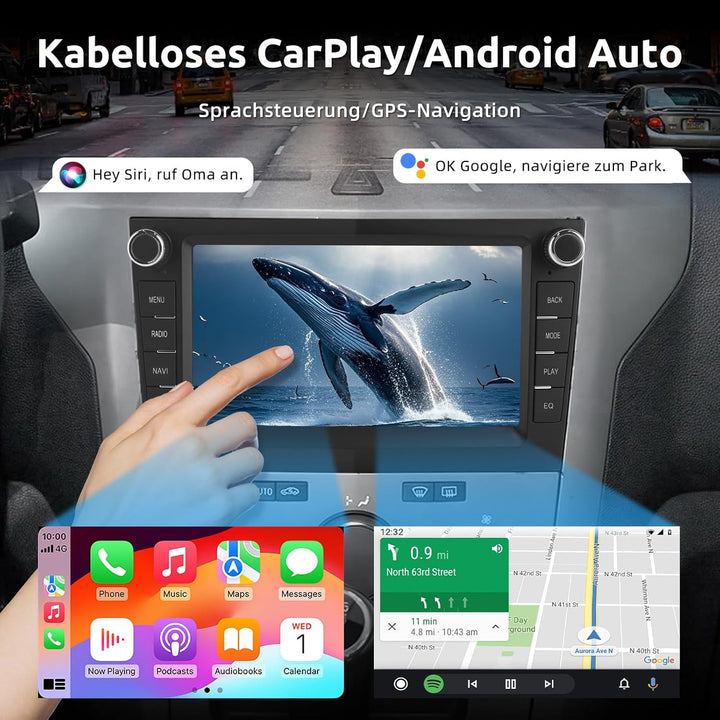 ESSGOO True 4+64G Wireless Autoradio mit Android Auto und CarPlay Für Vauxhall Opel Corsa C D Zafira