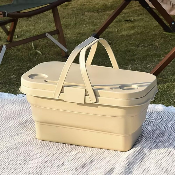 2-in-1 Klappbarer Picknickkorb mit Kühlfunktion – Wetterfeste Outdoor-Lösung mit integriertem Handyh