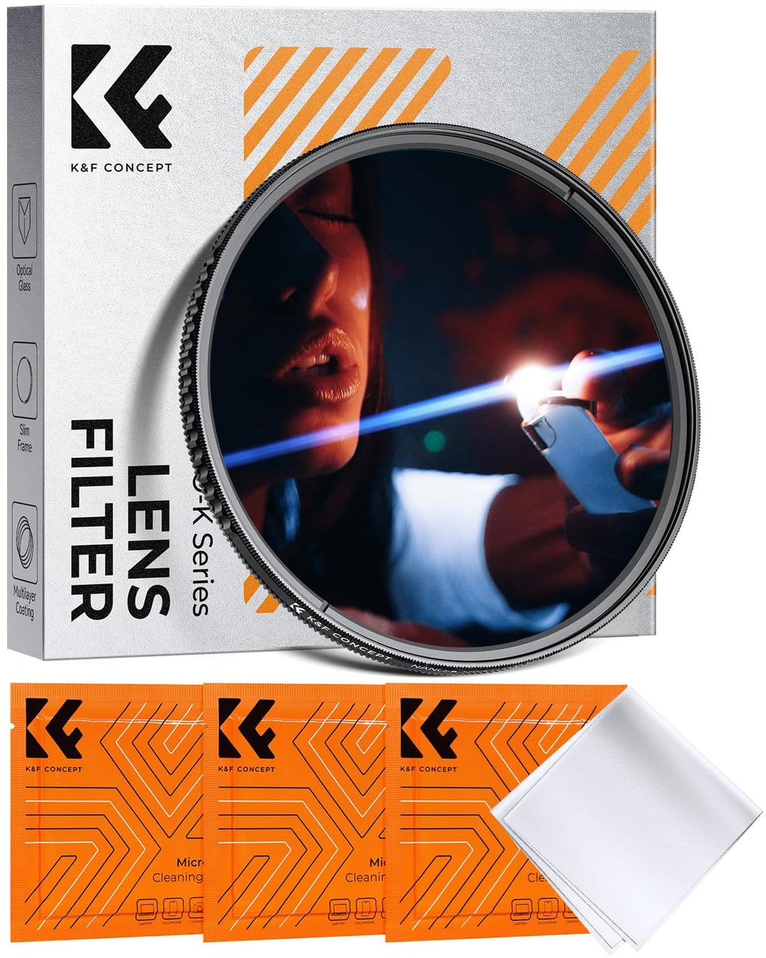 K&F Concept Nano-K Serie Blue Streak Anamorpher Effekt Filter 55mm Blaue Streifenfilter Anamorphic L