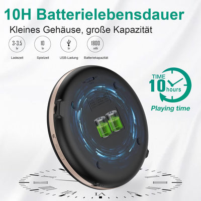 HOTT CD903TF CD Player tragbar wiederaufladbarer CD Player Bluetooth mit FM-Transmitter geeignet für