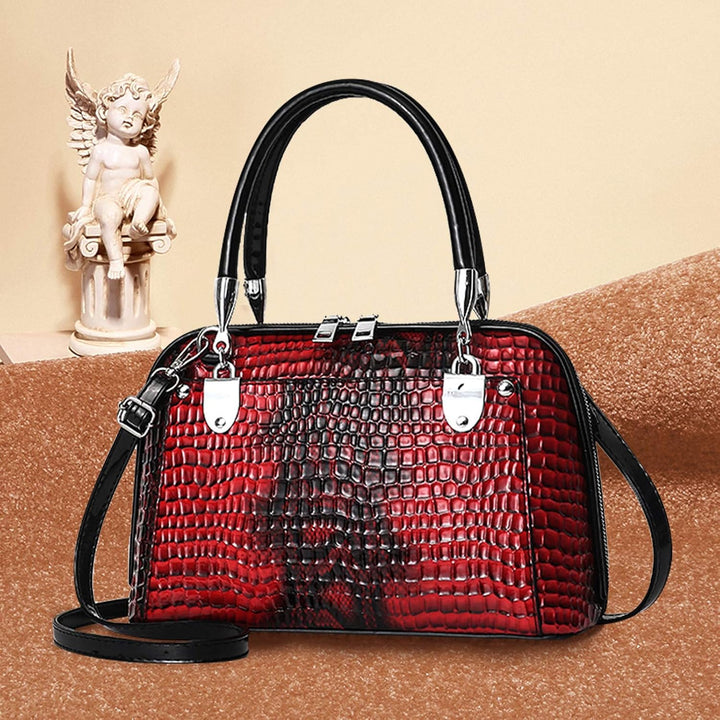 NICOLE &amp; DORIS Retro Handtasche für Frauen Schultertaschen Klassische Krokodil Umhängetasche PU Lede
