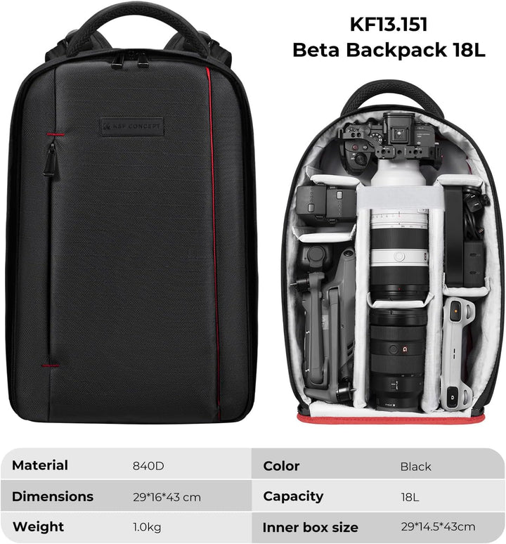 K&F Concept Kamerarucksack, Spiegelreflexkamera, Fototasche, Rucksack, Spiegelreflex/Computer/Stativ