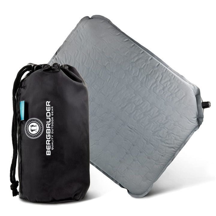 Ultraleichtes Sitzkissen Selbstaufblasend - Camping Sitzmatte Outdoor Thermokissen aufblasbar Grau 4