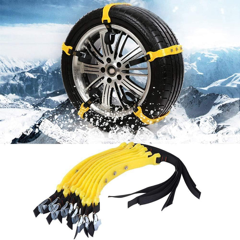 Auto Schneeketten bänder, 10 Stück Universal Schneeketten für Reifenbreite, 185-225mm, Notfallzugket