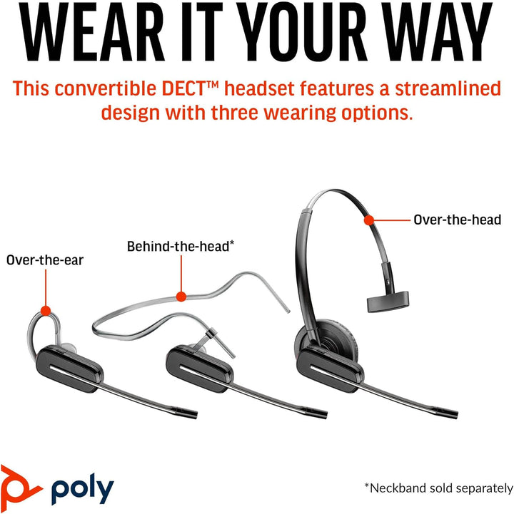 Poly DECT Headset CS540 konvertibel etail 2024 Version Gestreift, 2024 Version Gestreift