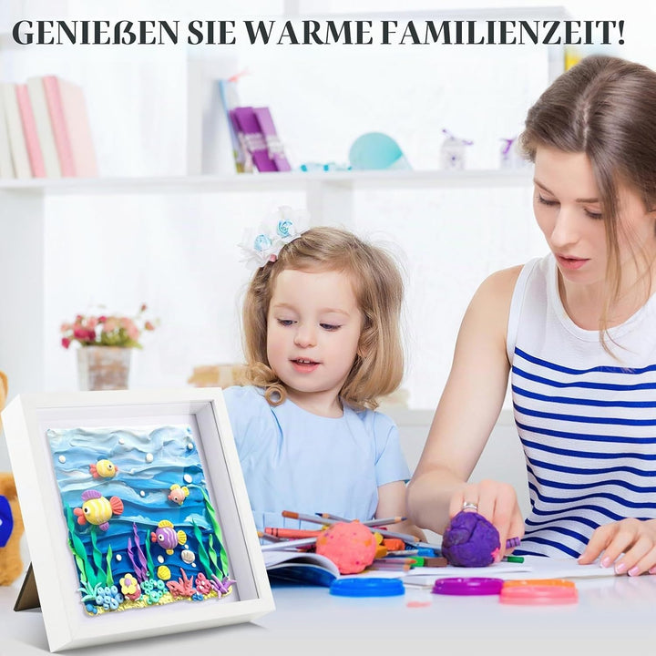 FoiiLiio 2 Stück 3D Bilderrahmen zum Befüllen 20x20cm,3D Rahmen für Objekte Tiefer 3cm,Tief 3D Objek