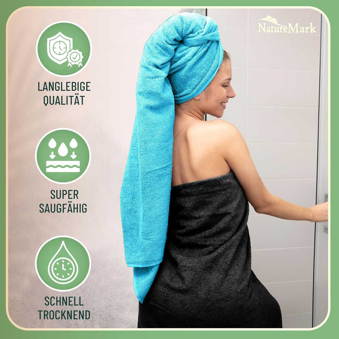 GREEN MARK Textilien 10 TLG. FROTTIER Handtuch-Set mit verschiedenen Grössen 4X Handtücher, 2X Dusch
