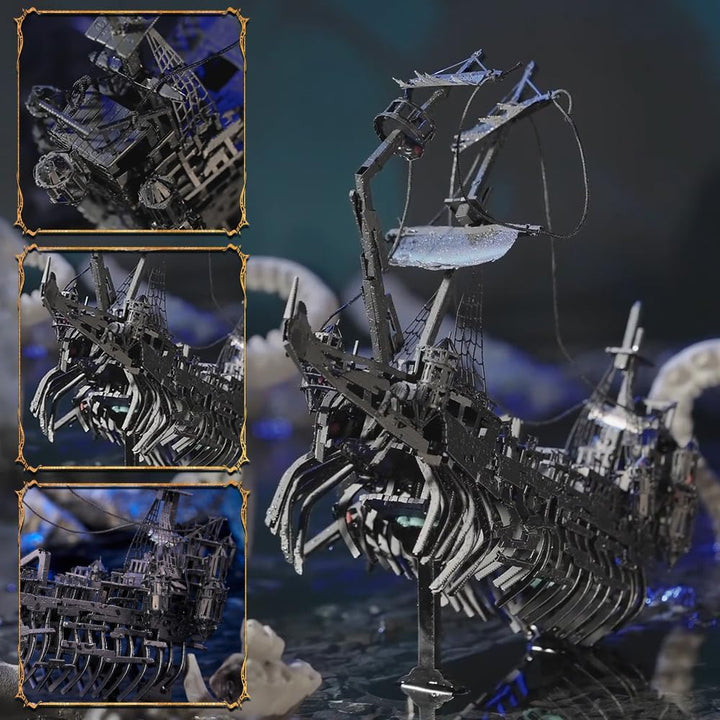Piececool 3D Puzzle Metall, Abgründiger Geist Piratenschiff Modellbausatz Erwachsene, 3D-Puzzles zu