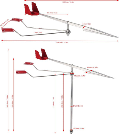 Fydun Bootswindanzeiger, Marine Windfahne Edelstahl 304 Wetterfahne Windrichtungsanzeige für Yachten