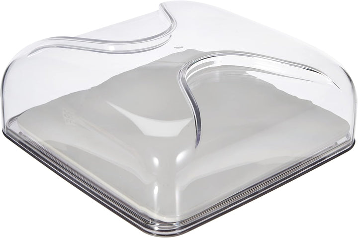 Guzzini - Gocce, Quadratische Käseglocke - Himmelgrau, 25,5 x 25,5 x h11,5 cm - 27000092 25,5 x 25,5
