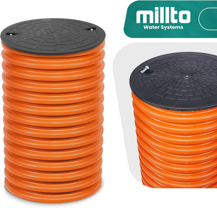 Millto™ Steigrohr mit Abdeckung Deckel 50 cm 315 mm Schachtrohr Wellrohr Kanalschacht Kanalrohr Scha