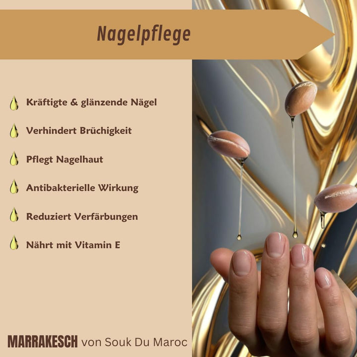 MARRAKESCH Bio Arganöl kaltgepresst 100ml mit Spritzaufsatz 100% reines BIO nativ, Vegan Gesichtsöl
