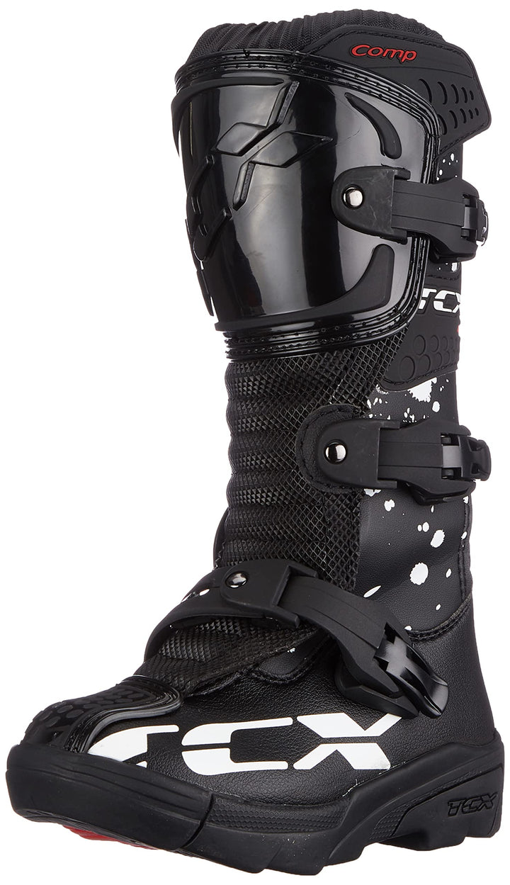 TCX Herren Motorcycle Boot 33 EU Scharwz Weiss, 33 EU Scharwz Weiss