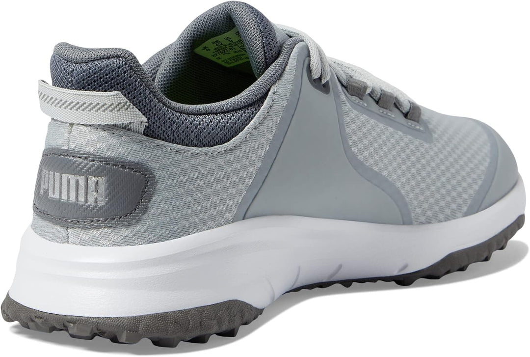 PUMA Herren Fusion Grip Extra Breit Golfschuh 41 EU Weit Flacher Hellgrau Puma Silber Leiser Schirm,