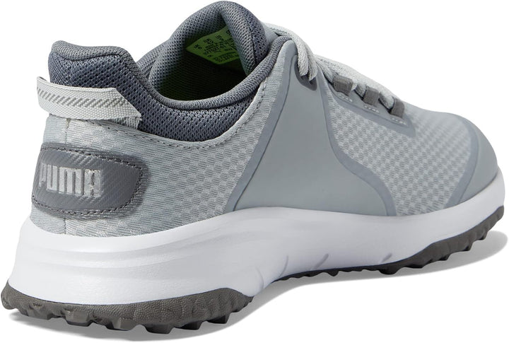 PUMA Herren Fusion Grip Extra Breit Golfschuh 41 EU Weit Flacher Hellgrau Puma Silber Leiser Schirm,