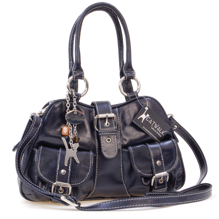 Catwalk Collection Handbags - Leder - Umhängetasche/Henkeltasche - Handtasche mit Schultergurt/Schul