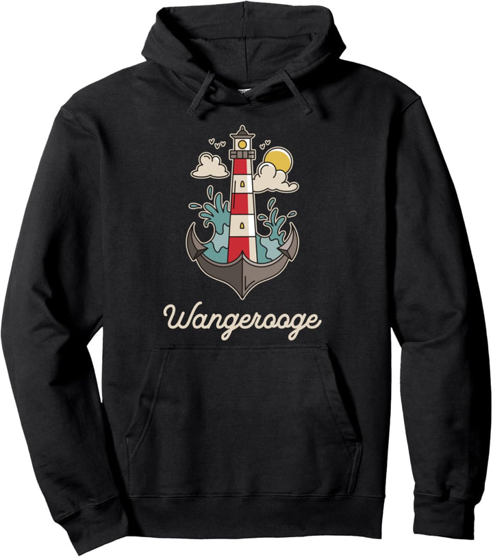 Wangerooge Nordsee Urlaub Leuchturm & Anker Pullover Hoodie