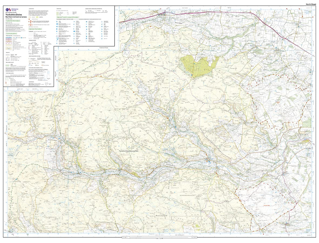 Yorkshire Dales Northern &amp; Central (OS Explorer Active Map), Karte